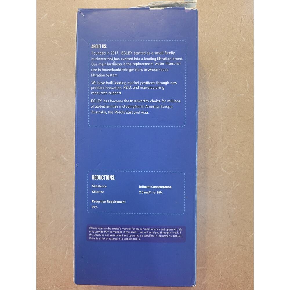 Ecley Refrigerator Water Filter Model EC-01 New 2 Pack - Picture 2 of 5